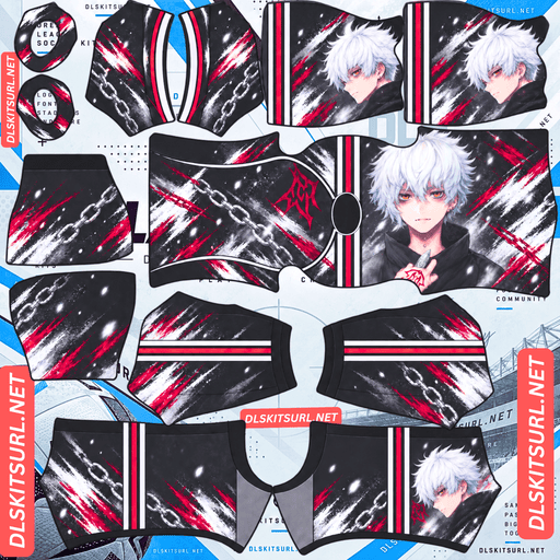 Anime red black chains dls anime kit url