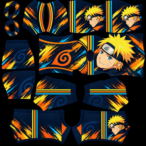Naruto-Inspired Sportswear Texture Sheet